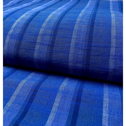 SHIMOGAWA KURUME KASURI Fabric Soft Stripe Blue X Blue 