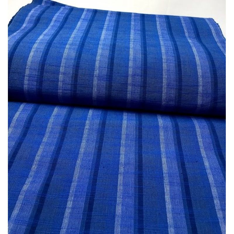 SHIMOGAWA KURUME KASURI Fabric Soft Stripe Blue X Blue 