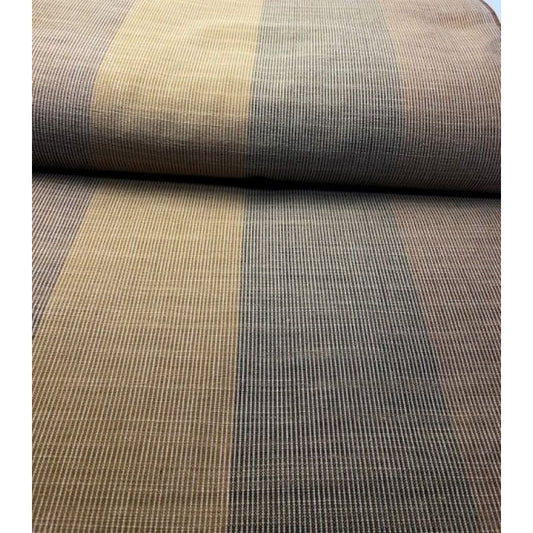 SHIMOGAWA KURUME KASURI Fabric Chiji Weaving 4 Row Striped Brown Beige 