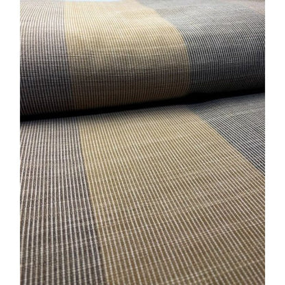 SHIMOGAWA KURUME KASURI Fabric Chiji Weaving 4 Row Striped Brown Beige 