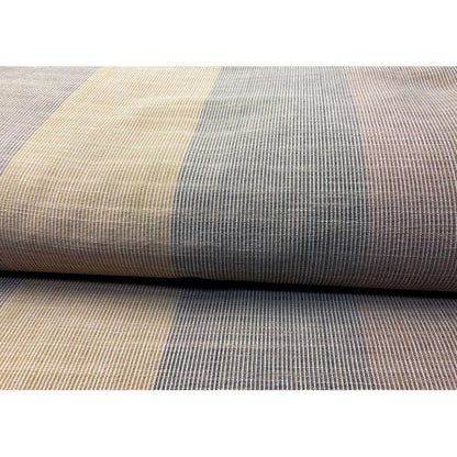 SHIMOGAWA KURUME KASURI Fabric Chiji Weaving 4 Row Striped Brown Beige 