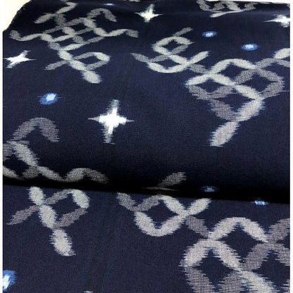 SHIMOGAWA KURUME KASURI Fabric Shichibu Galaxy Aizen 