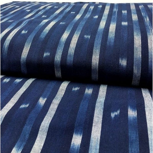 SHIMOGAWA KURUME KASURI Fabric Ai Bokashi Dyeing Stripe Navy 