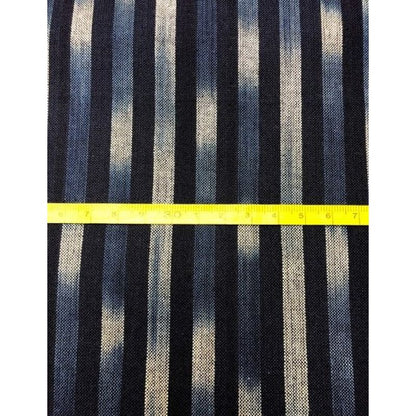 SHIMOGAWA KURUME KASURI Fabric Ai Bokashi Dyeing Stripe Navy 