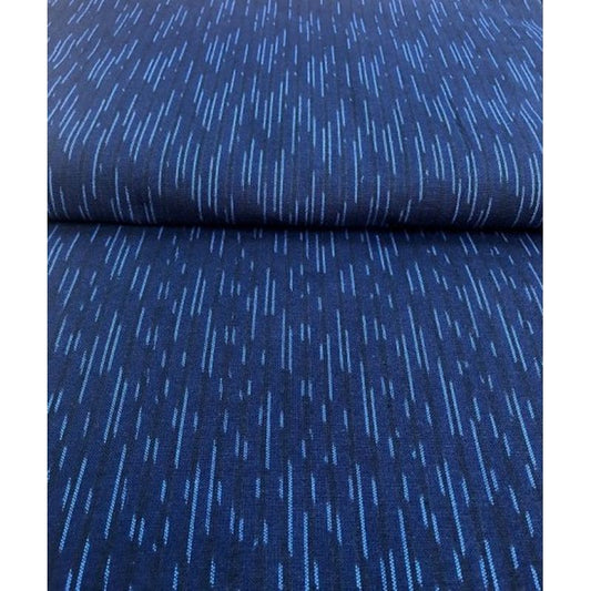 SHIMOGAWA KURUME KASURI Fabric Drizzle Dark Blue Blue 