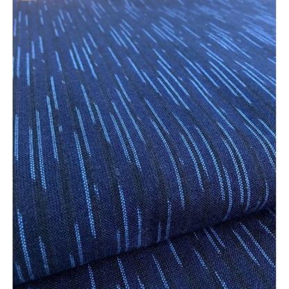 SHIMOGAWA KURUME KASURI Fabric Drizzle Dark Blue Blue 