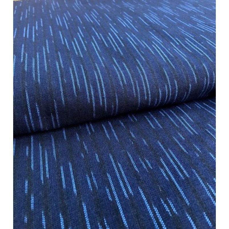 SHIMOGAWA KURUME KASURI Fabric Drizzle Dark Blue Blue 