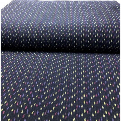 SHIMOGAWA KURUME KASURI Fabric 4 Color Arare Blue Engine Karashi Pale Purple 