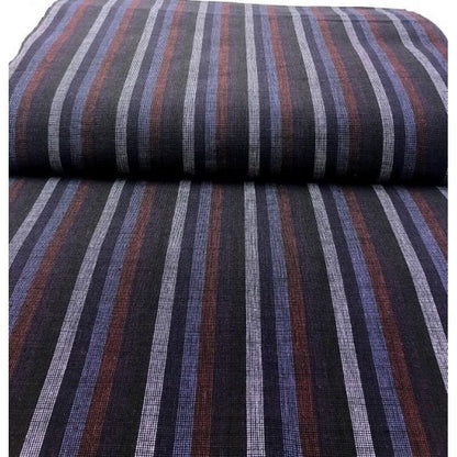 SHIMOGAWA KURUME KASURI Fabric 6 Colors One Striped Purple 