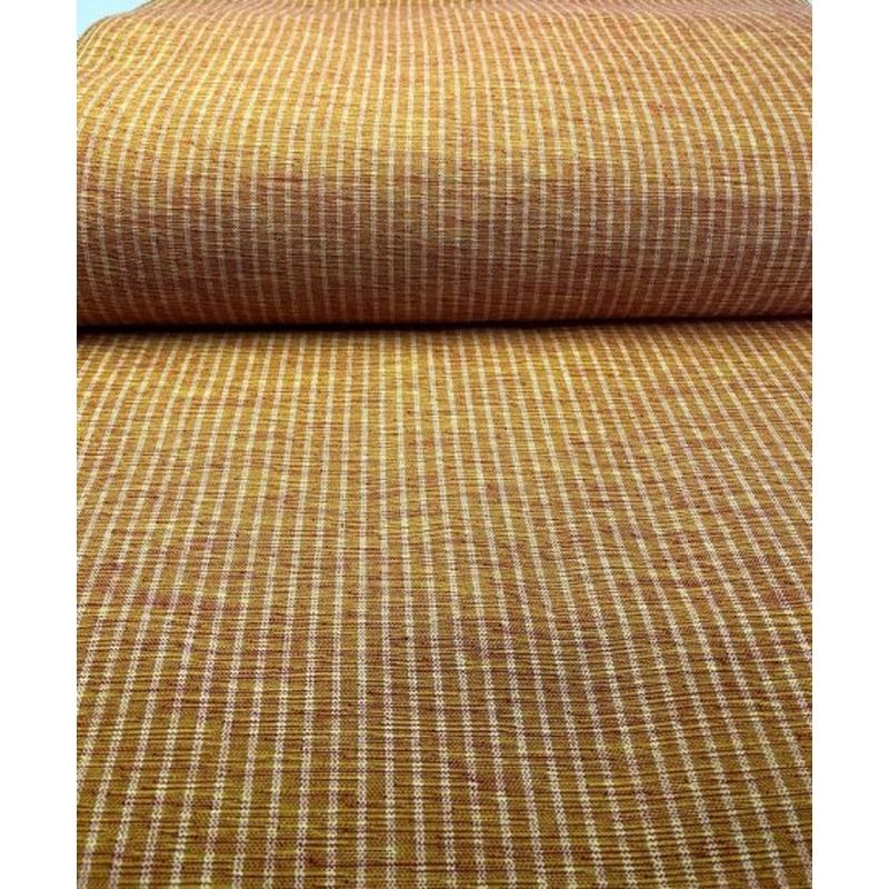 SHIMOGAWA KURUME KASURI Fabric Two Stripes Kiri Marigold 