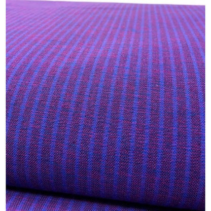 SHIMOGAWA KURUME KASURI Fabric Two Stripes Kiri Ruby 