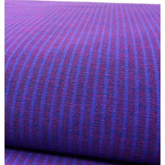 SHIMOGAWA KURUME KASURI Fabric Two Stripes Kiri Ruby 