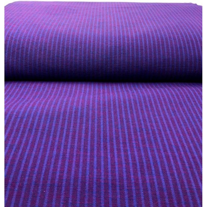 SHIMOGAWA KURUME KASURI Fabric Two Stripes Kiri Ruby 