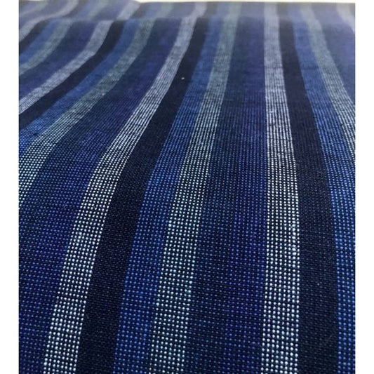 SHIMOGAWA KURUME KASURI Fabric 6 Colors One Striped Navy Blue 