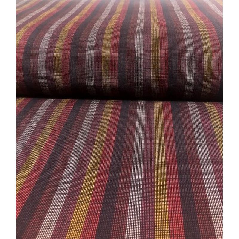 SHIMOGAWA KURUME KASURI Fabric 6 Colors And Stripes Red 