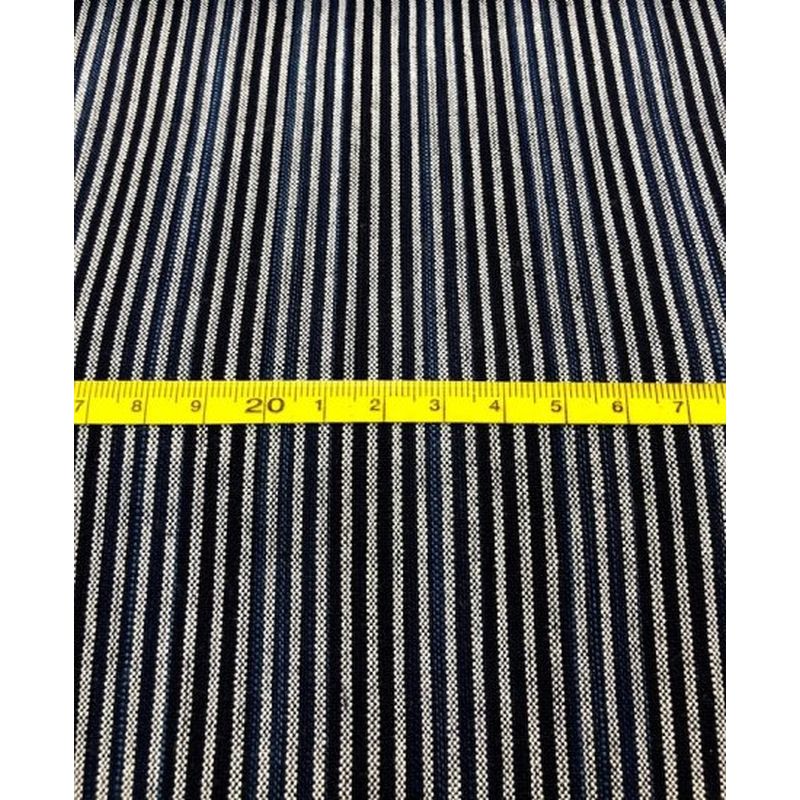 SHIMOGAWA KURUME KASURI Fabric Ai Unequaled Thread Dyeing Stripe Gray 