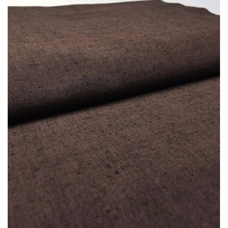 SHIMOGAWA KURUME KASURI Fabric Nep'S Plain Crispy Dark Brown