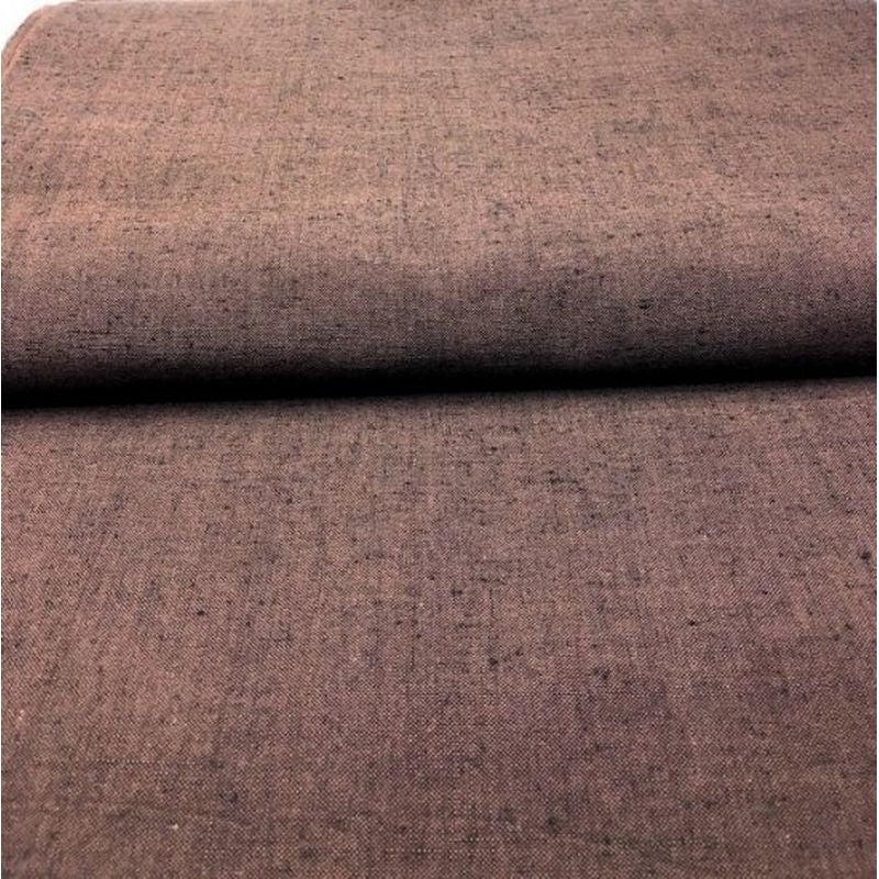 SHIMOGAWA KURUME KASURI Fabric Nep'S Plain Crispy Dark Brown