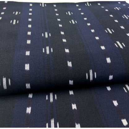 SHIMOGAWA KURUME KASURI Fabric Highway Navy 