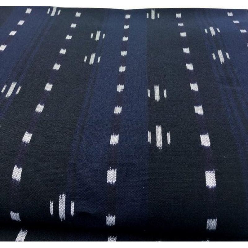 SHIMOGAWA KURUME KASURI Fabric Highway Navy 