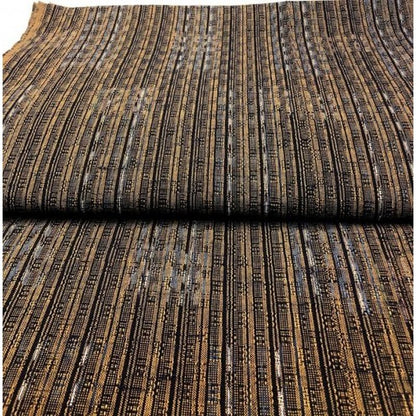 SHIMOGAWA KURUME KASURI Fabric Panama Standing Kasuri Bronze Red