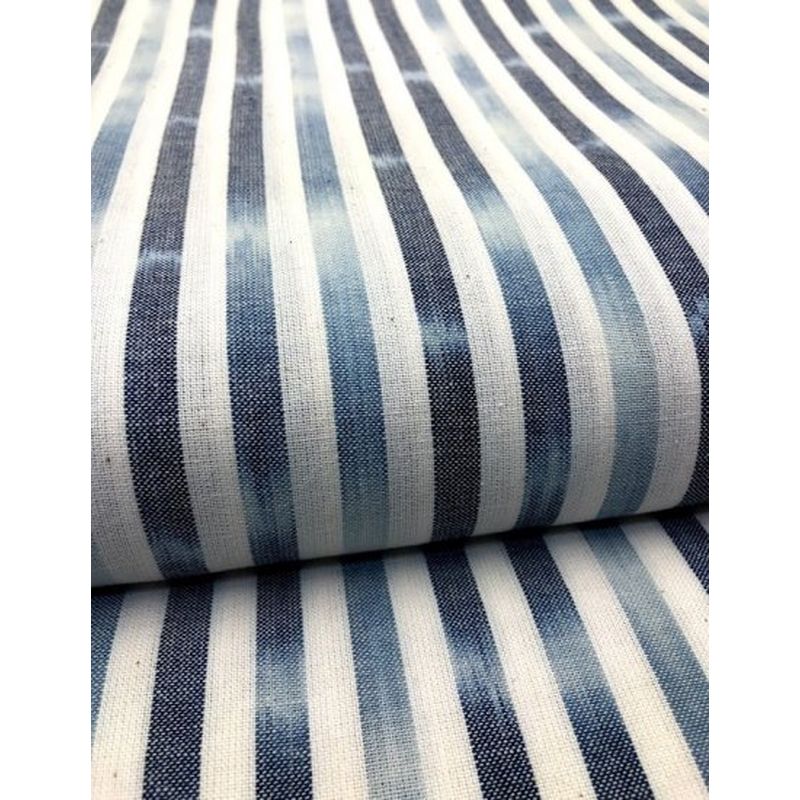 SHIMOGAWA KURUME KASURI Fabric Ai Bokashi Dyeing Stripe White 