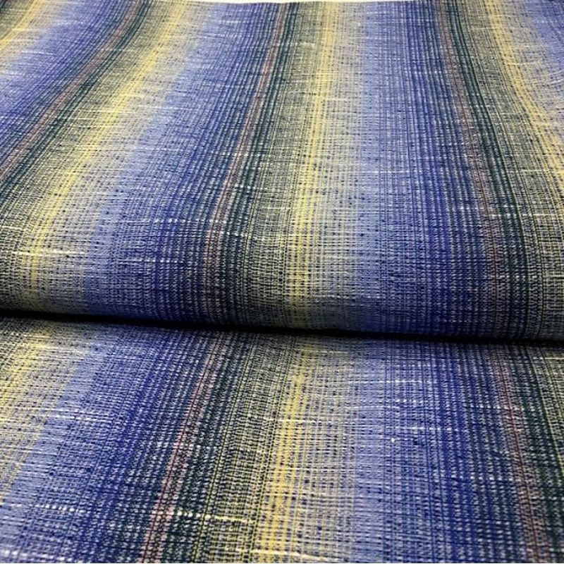 SHIMOGAWA KURUME KASURI Fabric Blind Striped Mild Aquamarine 