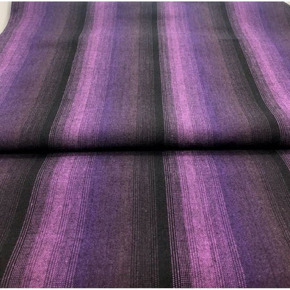 SHIMOGAWA KURUME KASURI Fabric 4 Standing Rapid Stripes 20/1 Purple 