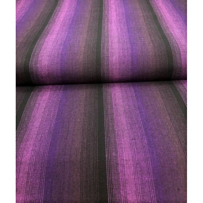 SHIMOGAWA KURUME KASURI Fabric 4 Standing Rapid Stripes 20/1 Purple 