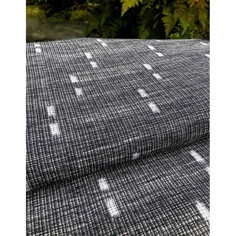 SHIMOGAWA KURUME KASURI Fabric Mix Slab Standing Kasuri Gray 