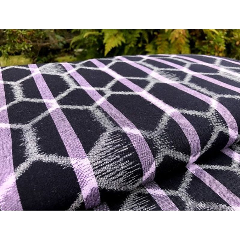 SHIMOGAWA KURUME KASURI Fabric Tortoise Striped Dark Blue Purple 