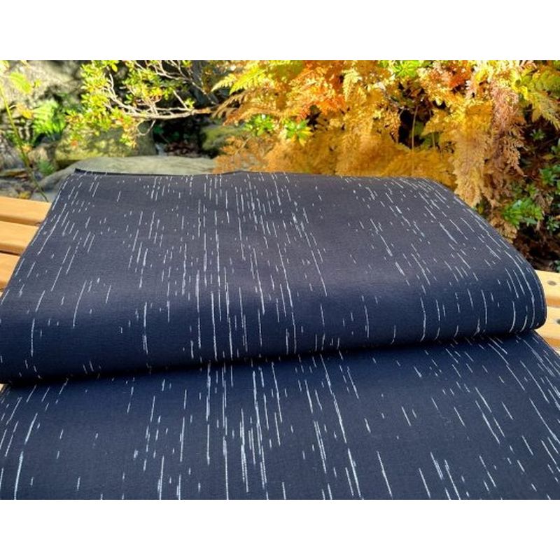 SHIMOGAWA KURUME KASURI Fabric Like Rain Black 