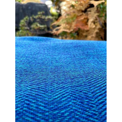 SHIMOGAWA KURUME KASURI Fabric Herringbone Blue Green 