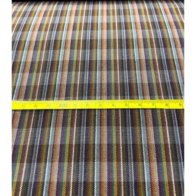 SHIMOGAWA KURUME KASURI Fabric 12 Standing Check Gray 