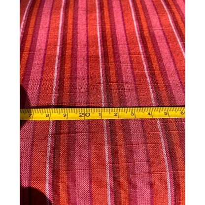 SHIMOGAWA KURUME KASURI Fabric 13 Standed Stripe Scarlet 