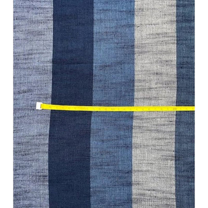 SHIMOGAWA KURUME KASURI Fabric Soft Striped Ocean Blue 