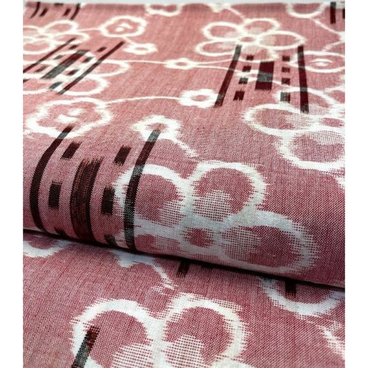 SHIMOGAWA KURUME KASURI Fabric Ume Pink (Blactor Combination) 