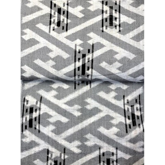 SHIMOGAWA KURUME KASURI Fabric Saaya -Shaped Gray (Bleaching Combination) 