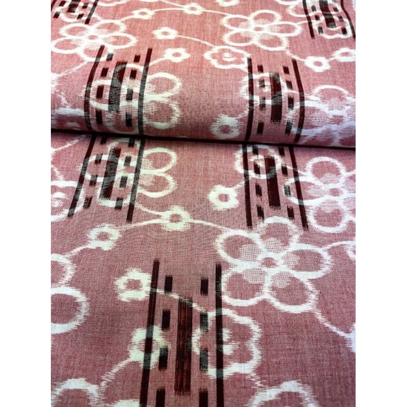 SHIMOGAWA KURUME KASURI Fabric Pale Plums (Bleaching Combination) 