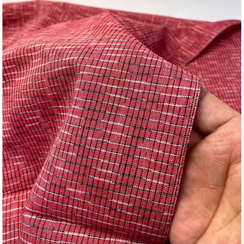 SHIMOGAWA KURUME KASURI Fabric Arale Lattice Pink 
