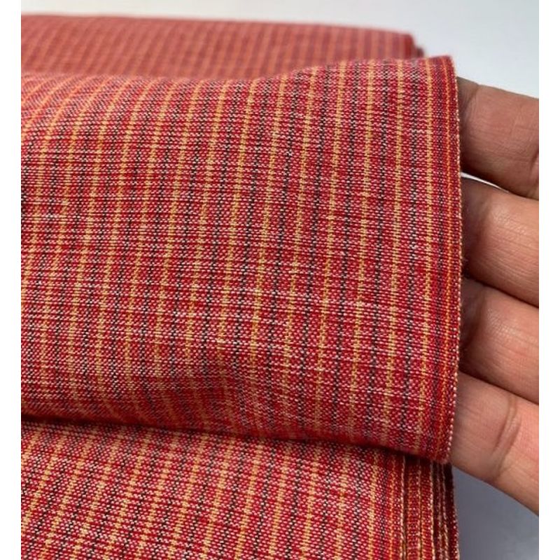 SHIMOGAWA KURUME KASURI Fabric One Striped Double Kiri Strawberry 