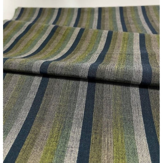 SHIMOGAWA KURUME KASURI Fabric Soft Striped 8 Standing Natural Green 