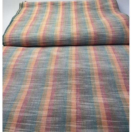 SHIMOGAWA KURUME KASURI Fabric Soft Striped 8 Rainbow 