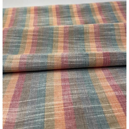 SHIMOGAWA KURUME KASURI Fabric Soft Striped 8 Rainbow 