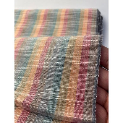 SHIMOGAWA KURUME KASURI Fabric Soft Striped 8 Rainbow 