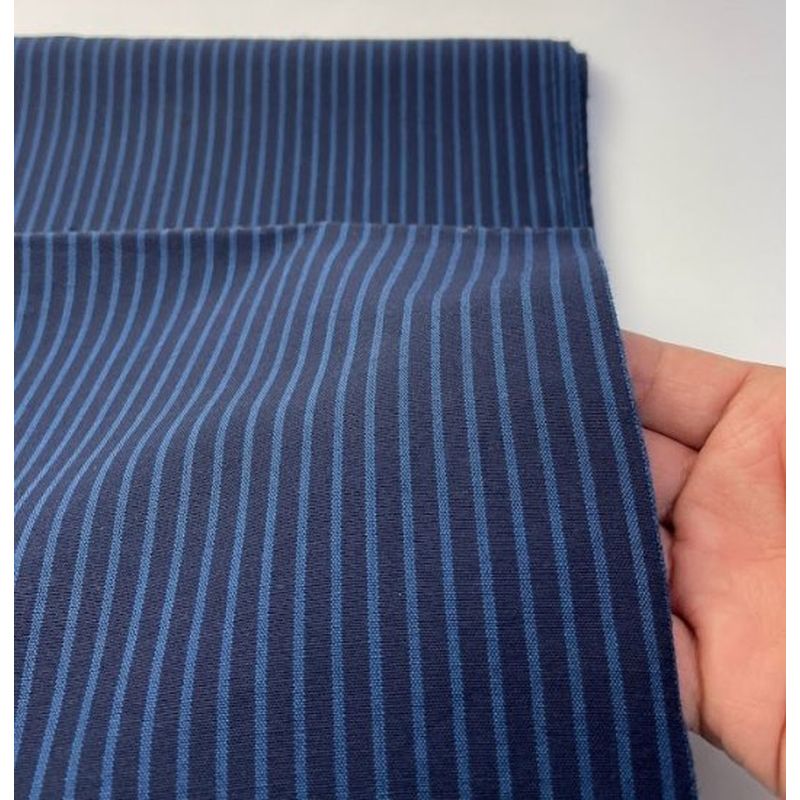 SHIMOGAWA KURUME KASURI Fabric 60/2 3 Striped Navy 