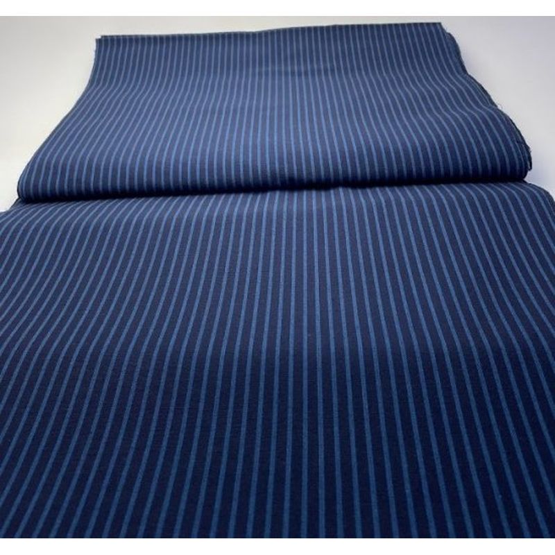 SHIMOGAWA KURUME KASURI Fabric 60/2 3 Striped Navy 