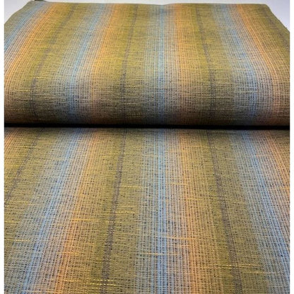 SHIMOGAWA KURUME KASURI Fabric Blurry Stripes Mild Rapeseed Color 