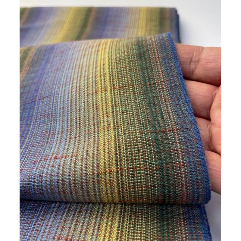 SHIMOGAWA KURUME KASURI Fabric Blurry Stripes Mild Kanaria 