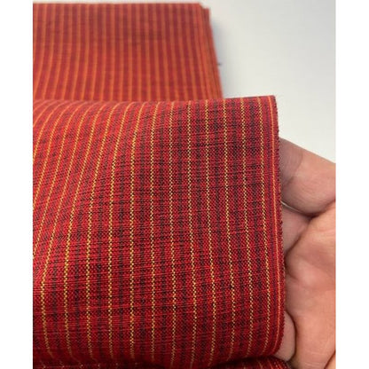 SHIMOGAWA KURUME KASURI Fabric One Striped Double Kiri Scarlet 